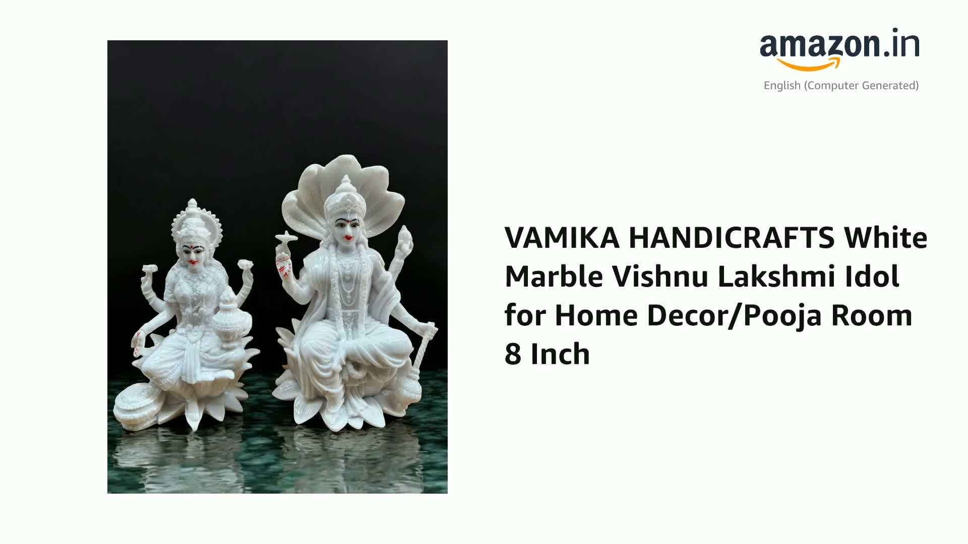 Watch VAMIKA HANDICRAFTS White Marble Vishnu Lakshmi Idol for Home